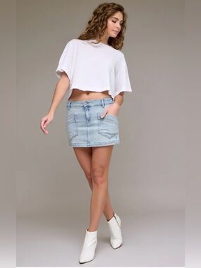 HIDDEN [PEYTON] LIGHT PATCH POCKET LOW RISE MINI SKIRT small Waist 15-16
